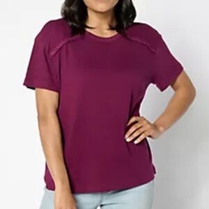 PLW Burgandy Knit Top - EUC
